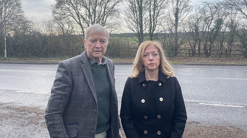 Liz Jarvis and Cllr Alan Dowden at the Templars Way site