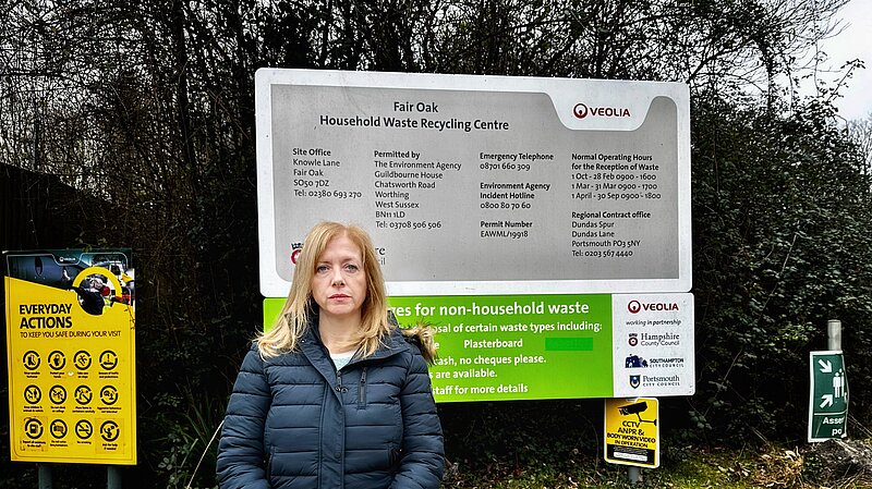 Liz Jarvis at Fair Oak waste centre